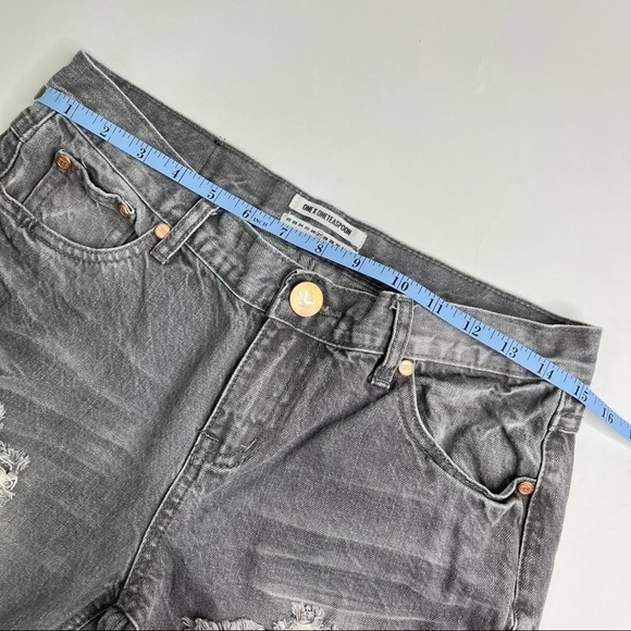 One BY ONETEASPOON Awesome Baggies Smokey Grey Distressed Tapered Cuffed Jeans - Picture 13 of 16